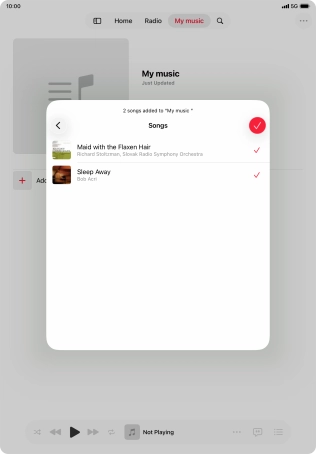 Press the confirm icon.