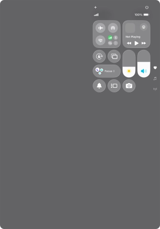 Slide your finger up or down on the screen to select the required Control Centre page.