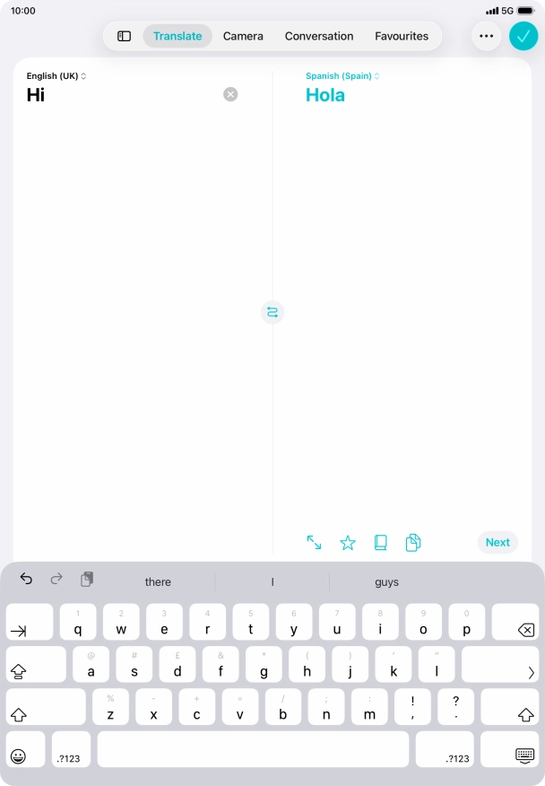 Press the enter icon.