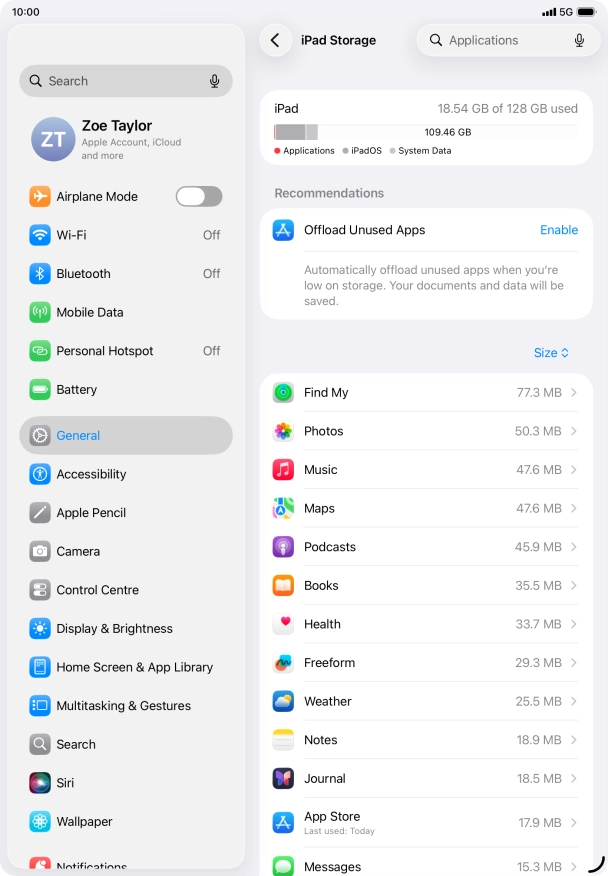 Press the required app.