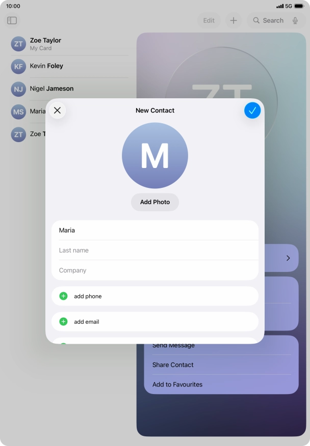 Press Last name and key in the last name.