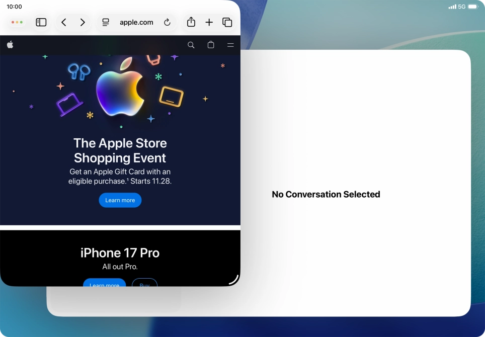 To adjust the size of the application window, press and drag the adjust size icon.