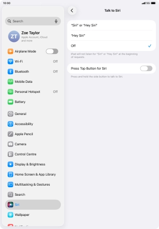 Press the indicator next to 