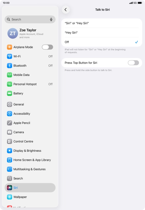 Press the indicator next to 