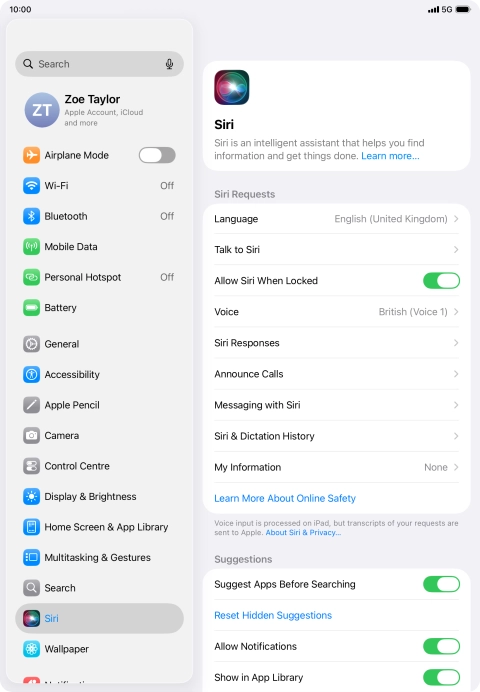 Press the indicator next to 