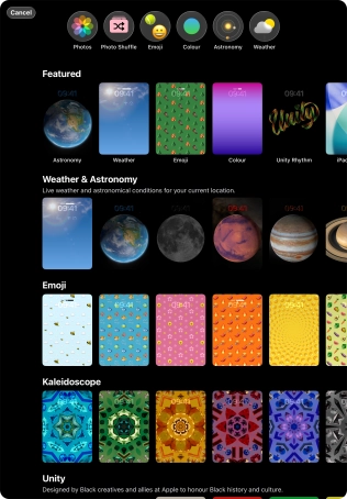 Press the required category and follow the instructions on the screen to select the required background image.