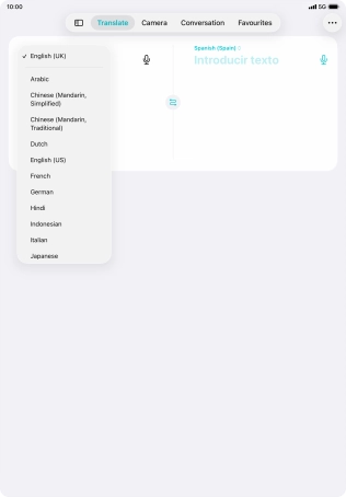 Press the required source language.