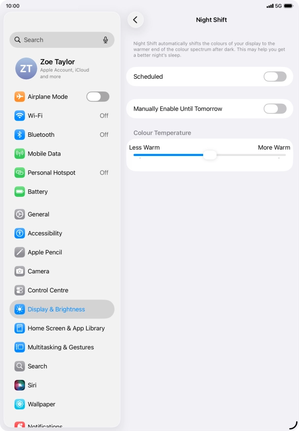 Press the indicator next to 
