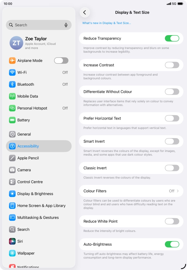Press the indicator next to 