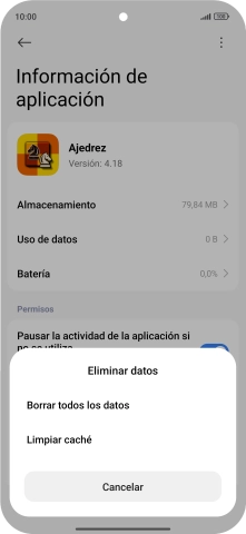 Pulsa Limpiar caché.