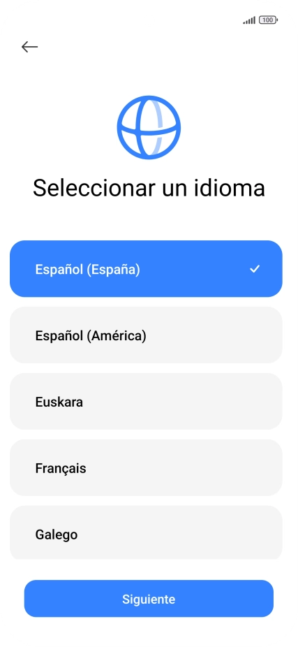 Pulsa el idioma deseado.
