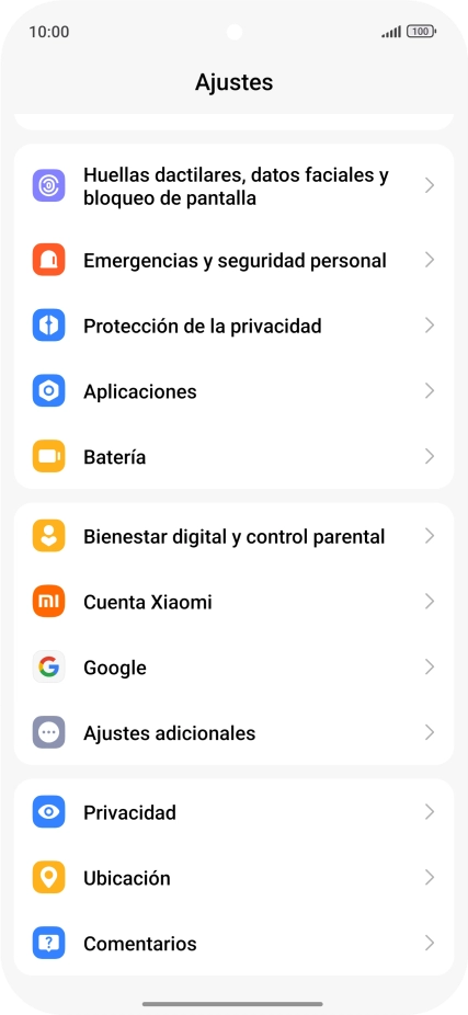 Pulsa Ajustes adicionales.