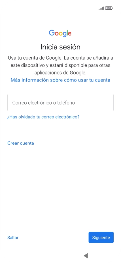 Sigue las indicaciones de la pantalla para terminar la activación.