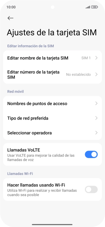 Pulsa Tipo de red preferida.