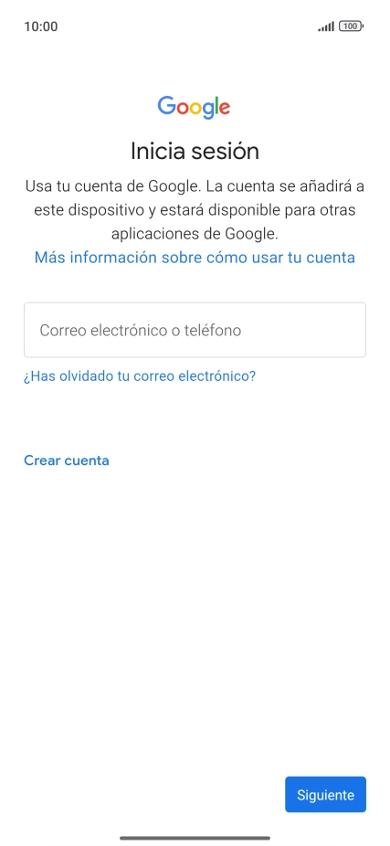 Si no tienes una cuenta de Google, pulsa Crear cuenta y sigue las indicaciones de la pantalla para ver cómo crear una cuenta nueva.