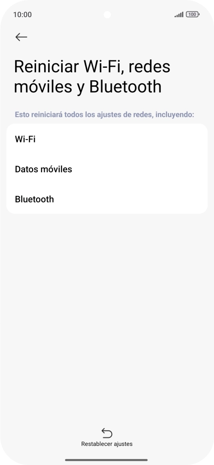 Pulsa Restablecer ajustes.
