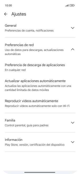 Pulsa Actualizar aplicaciones automáticamente.