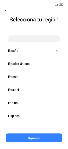 Pulsa el país o el área deseados.