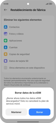 Pulsa el ajuste deseado.