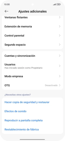 Pulsa Cuentas y sincronización.