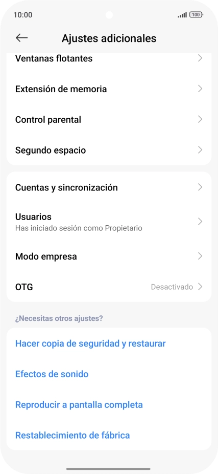 Pulsa Cuentas y sincronización.