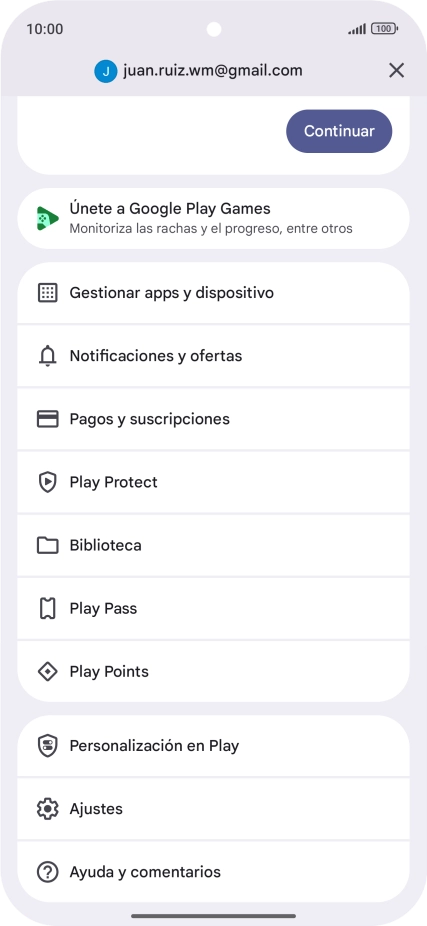 Pulsa Gestionar apps y dispositivo.
