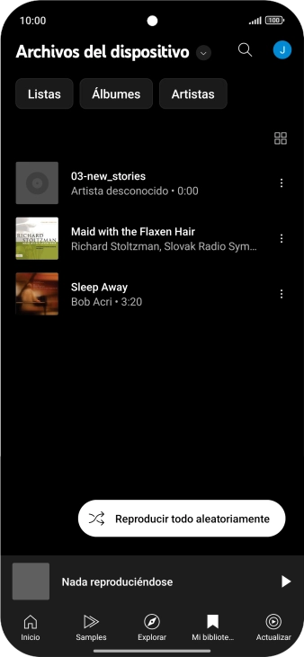 Pulsa el archivo de música deseado.