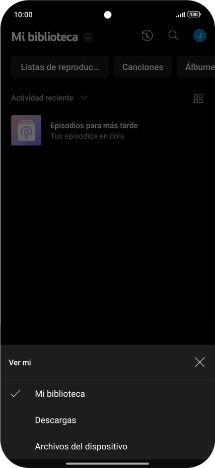 Pulsa una categoría y desplázate al archivo de música deseado.