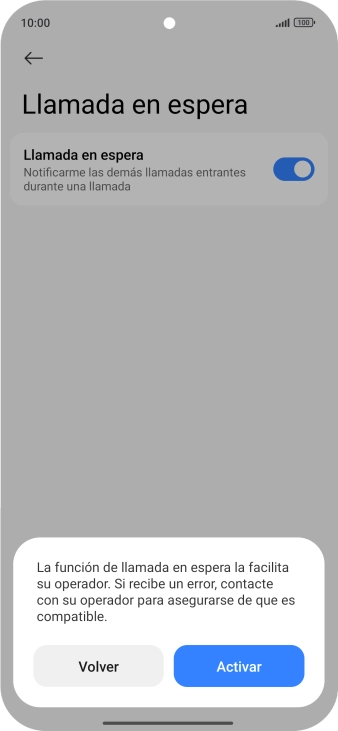 Si activas la función, pulsa Activar.