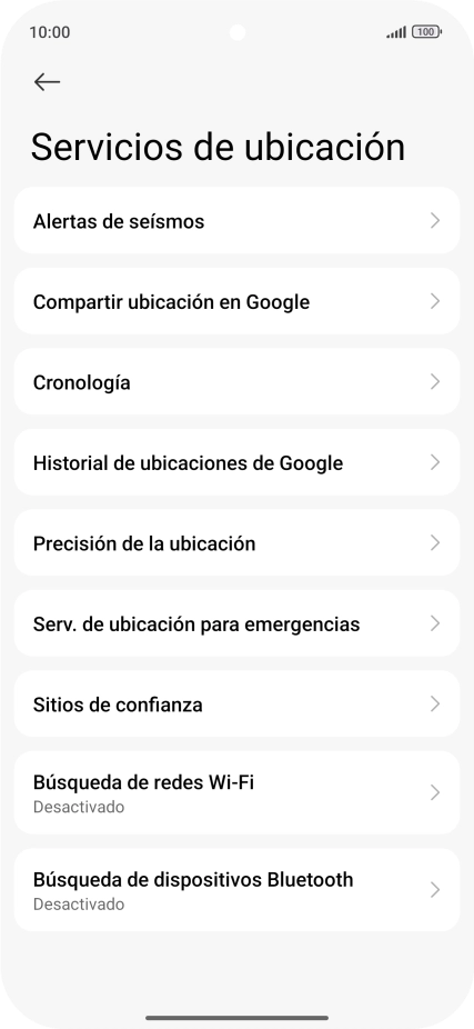 Pulsa Precisión de la ubicación.