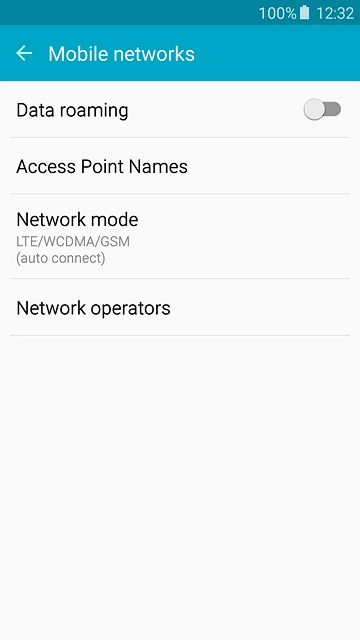 Press Data roaming to turn the function on or off.