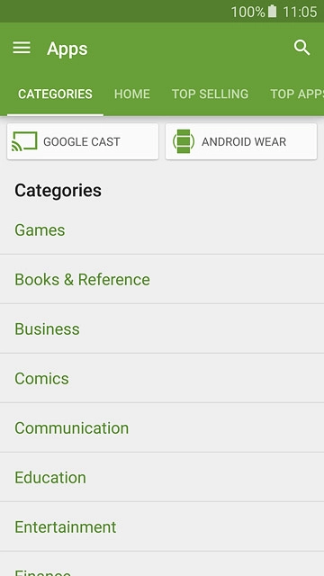 Press CATEGORIES.Go to the required category.
