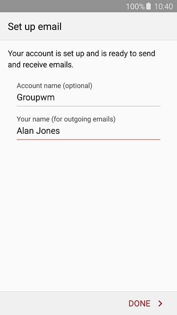 Press DONE.Wait while your phone retrieves new email messages.