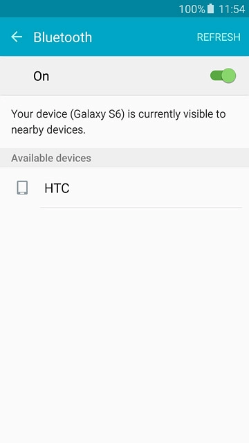 Make sure the other device is turned on and is ready to connect via Bluetooth.Your phone now searches for devices and after a moment, a list of Bluetooth devices within range is displayed.Press the required Bluetooth device.Follow the instructions on the display to pair the Bluetooth device with your phone.The new device is displayed on the list of paired devices.
