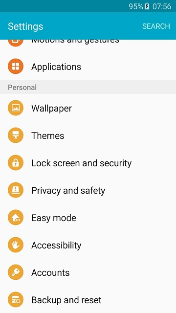 Press Backup and reset.