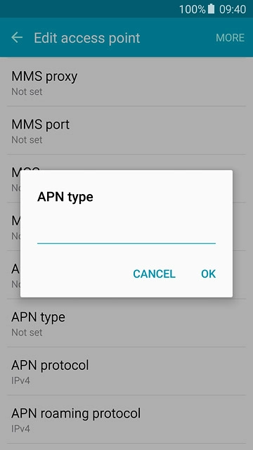 Key in default and press OK.