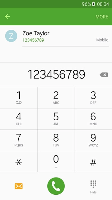 Key in the required number and press the call icon.