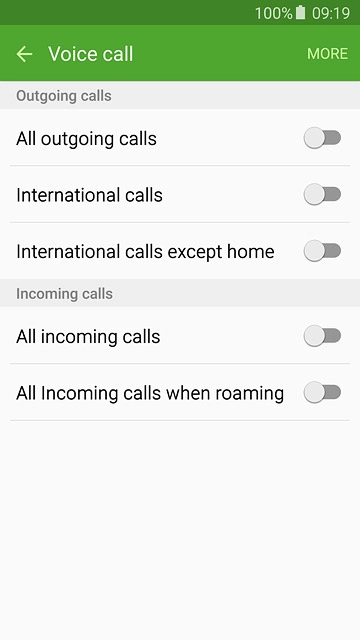 International calls except home