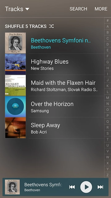 Press the required audio file.