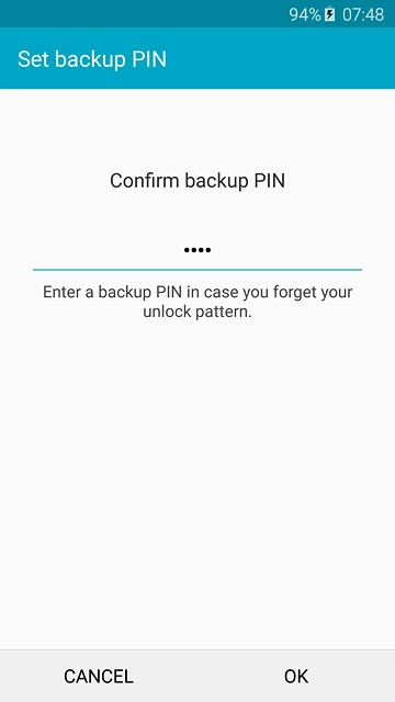 Key in the PIN again and press OK.