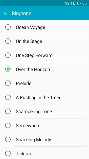To use one of your phone's default ring tones:Press the different ring tones to listen to them.