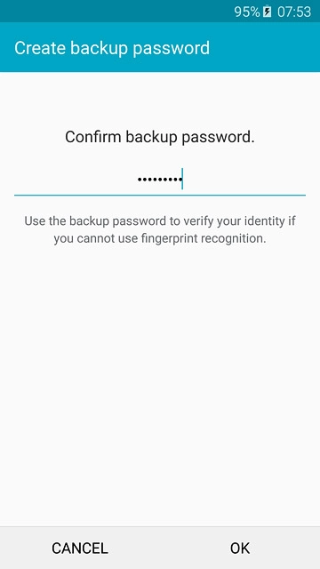 Key in the password again and press OK.