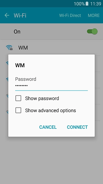 Follow the instructions on the display to select security settings, if required.Press CONNECT.