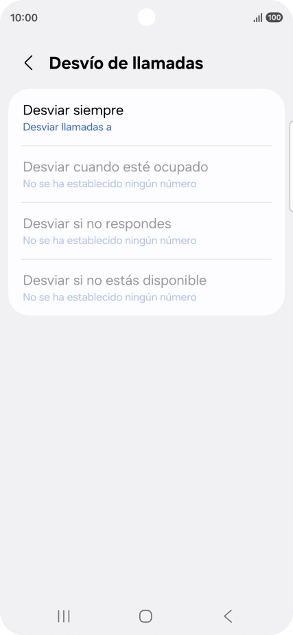 Pulsa el tipo de desvío deseado.