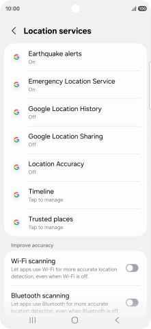 Press Location Accuracy.