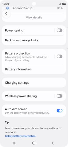 Press Battery protection.