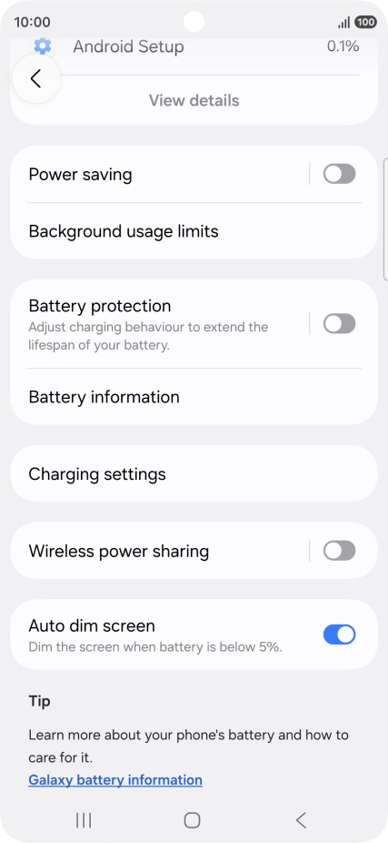 Press Battery protection.