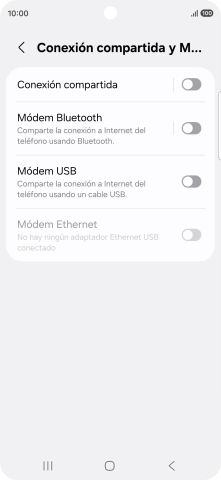 Pulsa Conexión compartida.