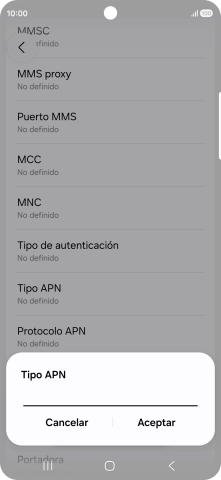 Introduce default y pulsa Aceptar.