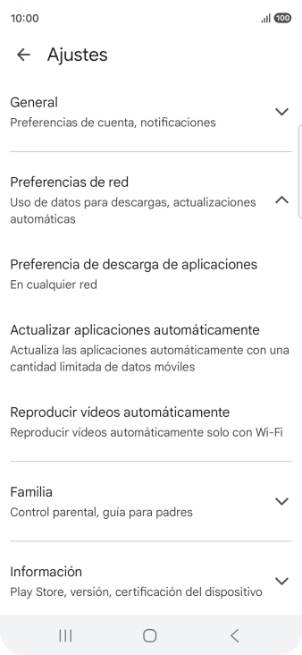 Pulsa Actualizar aplicaciones automáticamente.